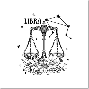 Zodiac Garden Floral Design: Libra Posters and Art